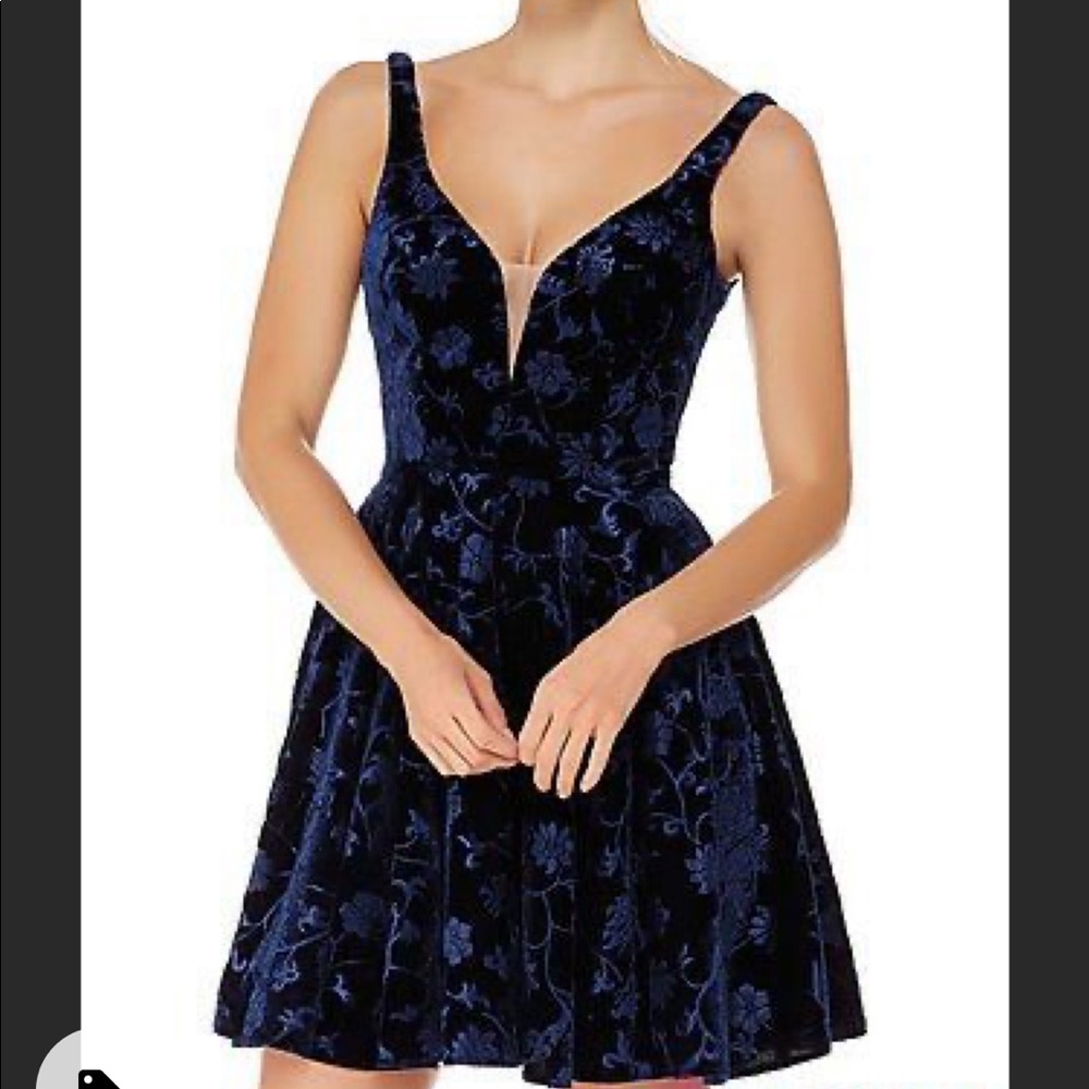 Stunning Velvet Midnight Blue Dress